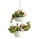 ロマンチック　フェイクグリーン　アイアン　壁掛け　人工観葉植物　お花　造花　バスケット/カゴ付き　セット　装飾品　飾り付け　吊り下げ　手芸　雑貨　パーティー　イベント　リビングルーム　屋外　インテリア