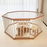 ペットサークル 犬 サークル ドア付き 室内外兼用 自由にレイアウトOK 折り畳み ペットケージ 犬 ゲージ 多頭飼い 安全柵 室内 小型犬 中型犬 組み立て簡単 幅93×奥行93×高さ68cm 木色