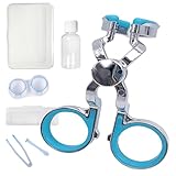 ZiSyouMa コンタクト装着器具、レンズ装用補助具 、眼鏡クリップがまぶたをサポートし、ソフトコンタクト つけはずし器具、 取り外し器具、 カラコン入れる器具、 カラコン3点セット、 携帯可 、クリアケア 、 コンタクトレンズ 、 コンタクト、 安全 、柔らか素材 、清潔 、衛生的、 応急、 救急 、持ち運びが容易 、出張 、旅行、収納ボックス 、洗眼ディスペンサーボトル（青）