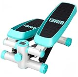 Hxuolueステッパー 健康器具 ステッパー 300B静音 足踏み 有酸素運動 トレーニングチューブ＆保護マット付き 自宅で有酸素運動 ステッパー オアシス 滑り止めペダル フロアマット (ブルー)