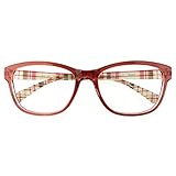 スーパーブルーライトカットメガネ ブルーライト94%カット UV99%カット ウエリントン チェック柄 形状記憶 軽量 レディース メンズ 女性 男性 ブルーライトカット メガネ 眼鏡 紫外線カット UVカット 伊達メガネ 度なし 赤 (ワイン)