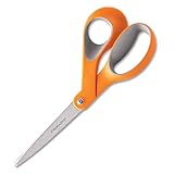 Fiskars 01-009881 8-Inch Softgrip Bent Handle Craft Scissors, Orange