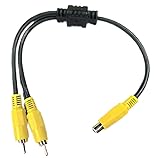 【カモン(COMON)製】RCAビデオ2分配ケーブル(メス⇔オスx2)/0.3m【VDF-Y】