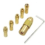 7PCS /セット 黄銅 0.5〜3mm 小さい 電気ドリルビットコレットマイクロツイスト 2.35mmドリルチャックセット レンチ付き,