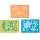 トップ産業(Top-sangyo) 洗濯しやすい タオルバスマット 3柄組 はと ねこ フルーツ 35×50㎝ 綿100%使用 お風呂 洗える 小さめ ミニ かわいい 足ふき 使い分け 浴室 収納 ハンガー 掛け 干し 92145400