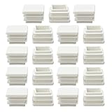 eDealMax 20 x 20 mmプラスチックスクエアリブ付きチューブインサートカバーキャップ、0.67"〜0.75"内側サイズ、家具デスクチェアフィートプロテクター19ピース