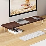 TNAMCN(ツナムカン)モニター台机上台パソコン台卓上モニタースタンドPC台机上ラック70cm横幅木製天板安定頑丈耐荷重25kg卓上収納整理整頓B,70CM
