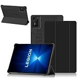 For LENOVO LEGION Y700 GEN 4 ケース ザー キズ防止 三つ折スタンド 放熱性に優れている 多視角調整 PUレザー外装 裏地マイクロファイバー 擦り傷防止 全面保護型 LENOVO LEGION Y700 GEN4 8.8インチ専用 ケース カバー (ブラック)