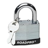 Roadpro rpls-50 50 mmラミネートスチール南京錠withバンパーガードと1.25 "シャックル