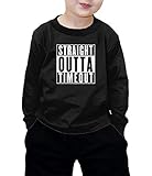 幼児用Little Boy Straight Outtaタイムアウト長袖Tシャツ カラー: ブラック