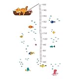 Demiawaking ウォールステッカー 可愛い身長計 子供部屋 シール式 装飾 おしゃれ タイガーと魚