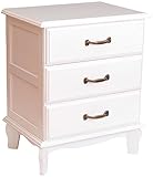 アンティーク風チェスト 3段 ホワイト TNB-403W