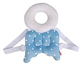 Plus Nao(プラスナオ) 赤ちゃん用 パッド付 リュック ベビー ヘッドガード リュックタイプ 頭部保護パッド 頭ガード 転ぶ 頭 セーフティグ ブルードット ワンサイズ