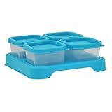 green sprouts Fresh Baby Food 4 Piece Unbreakable Cubes, Aqua, 2 Ounce by green sprouts