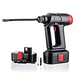 Audew（最新）コードレス式電動エアコンプレッサー 電動ポンプ デジタルLCDディスプレイ、2つの充電モードとポータブルハンドヘルドポンプ（110V有線リチウム電池と車、自転車用12V USB緊急ワ