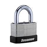 Sesamee 4ダイヤルリセット可能組み合わせ真鍮南京錠with硬化鋼シャックル – パック 6 Pack 436L