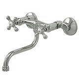 Kingston Brass KS216C Wall Mount 8-Inch Down Spout Vessel Sink Faucet, Polished Chrome [並行輸入品]
