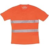 (ヨーコ) Yoko メンズ 涼感 ハイビズ Vネック Tシャツ 半袖 シャツ 作業 ワークウェア スポーツ (XL) (蛍光オレンジ)