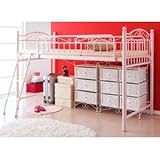 ロフトベッド【Mary】ホワイト 高さが選べる!ロマンティックアイアンロフトベッド【Mary】マリー／ミドルタイプ【代引不可】 生活用品 インテリア 雑貨 寝具 ベッド ソファベッド パイプベッド ロフトベッド soz1-40103270-