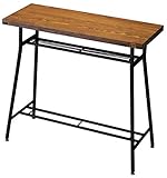 サンニード 棚付き 木製 カウンターテーブル CD-96 幅98cm ブラウン ブラック 天板 木製 脚部 スチール