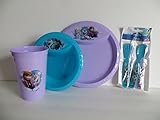 Disney Frozen Ana Elsa Olof Mealtime Set Zak (7 Pieces) BPA Free Plate, Bowl, Cup, 2 Forks, 2 Spoons
