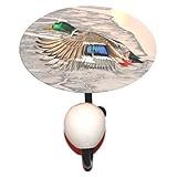 チャールストンノブ会社1つピューターガラスインレーフック付き、Flying Duckデザイン