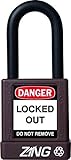 ZING 7044 RecycLock Safety Padlock Keyed Different 1-1/2 Shackle 1-3/4 Body Brown [並行輸入品]