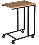 【サンニード】木製サイドテーブル リミニ RS-55 幅30cm ミッドブラウン キャスター/アジャスター両対応 S4