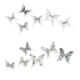 Roser Life Artificial Butterfly Clips Handmade Boho Decorations Black and White (Pack of 12)【クリスマス】【