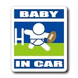 わーるどくらふと BABY IN CAR ラグビーバージョン ステッカー （あお）