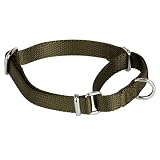 Hyhug マーティンゲール式 犬用首輪 バックル無し 耐久で丈夫なナイロン 多色 調節可能な訓練用首輪であり、小型犬、中型犬、大型犬に適用されるペット用品(スモール, アーミーグリーン)