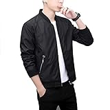 inprance メンズ ジャケット 春秋 薄手 長袖 ジャンパー ブルゾン カジュアル アウター おしゃれ (XXL(日本2L相当), ブラック)