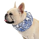 NEW クールネック 犬 2025年モデル 全20柄 夏 暑さ対策 ひんやり リード穴付き 保冷剤付属 首 裏生地防水 アルミ フレンチブルドック フレブル クールスヌード おしゃれ スイカ 熱中症予防 小型犬 中型犬 大型犬 KM882G (XLサイズ, 23ペイズリー×ネイビー)