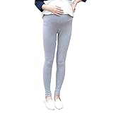 レギンス マタニティ 妊娠中 マタニティパンツ ズボン レディース スリム 調整可能 春夏秋 (XXL, ライトグレー)