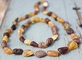 Set of Baltic Amber Adult Necklace 17.5'' and Elastic Bracelet 7'' [並行輸入品]