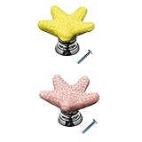 SM SunniMix スターフィッシュ　ドア　ノブ　キャビネット　家具　引き出し　プル　ハンドル　耐変色性　錆びない　2個