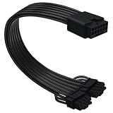 COMeap 12VHPWR ケーブル延長 16ピンメスからデュアル8ピン(6+2) オス PCIe 変換 GPU電源ケーブル 12+4ピン 12VHPWRポート付き 11.8インチ(30cm)
