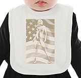 Naked Topless American Flag Babe ネクタイを有する有機ビブ Medium