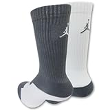 (ジョーダン)JORDAN キッズ クルーソックス 2足セット (白灰, 20=23cm) [並行輸入品]