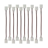 Kabenjee 10mm幅 SMD5050単色2ピンLEDテープコネクタケーブル、半田付け不要LEDテープ 延長用コードワンタッチコネクタ LEDストリップ接続ケーブル、長さ17cmコネクタワイヤに