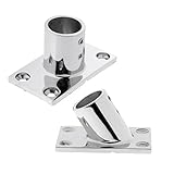 Fityle 2個　ステンレス鋼　ボート　デッキ　手すり　60度/90度　長方形ベース　22mm　チューブ用