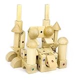 Widu建築磁気木製ブロック、56ピースClassroom Playセットin Wooden Keepsakeケース