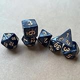 ダイス サイコロ 多面体 7個入り D20 D12 D10 D8 D6 D4 アクリル製 精密研磨 個性的な発色 MTG/TRPG対応 ボードゲーム用 教育用 ライフカウンター兼用 (パールブラック)