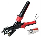 Batreetek 3 in 1 レザーパンチ穴あけパンチ回転式6段階式 丸/楕円/細長皮革打孔器DIY工具皮革打孔