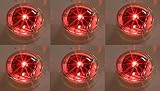 JUST style ソーラーLEDガーデンライト 自動充電 自動点灯 防水 レッド6個 点灯タイプ