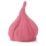 とんがりニット帽 キッズ帽子 ねじり帽子 柔らかニット帽 帽子 キャップ どんぐり帽子 かわいい 子ども 女の子 男の子 秋 冬 シンプル カラバリ 赤ちゃん - ライトピンク