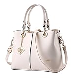 KEIMI（ケイミ）選べるカラー レディース 2Way ショルダーバッグ ハンドバッグ ダブルファスナー ラウンドファスナー エレガント 通勤 通学 OLさん 無地 (ホワイト)