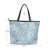 ユキオ(UKIO) トートバッグ マザーズバック ペンギン 水色 A4サイズ 大容量 丈夫 ファスナー付き 軽量 プレゼントL