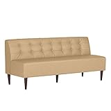 arne ソファ 三人掛け アームレス 日本製 完成品 Lunch 3×8 合皮 ダークブラウン脚 合皮ベージュ