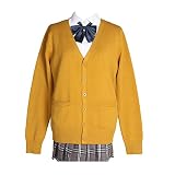 [Wowcarbazole] スクールカーディガン 女子 制服 高校生 スクールセーター Vネック 学生 通学 スクールニットカーディガン 無地 ゆったり レディース 通勤 春秋冬